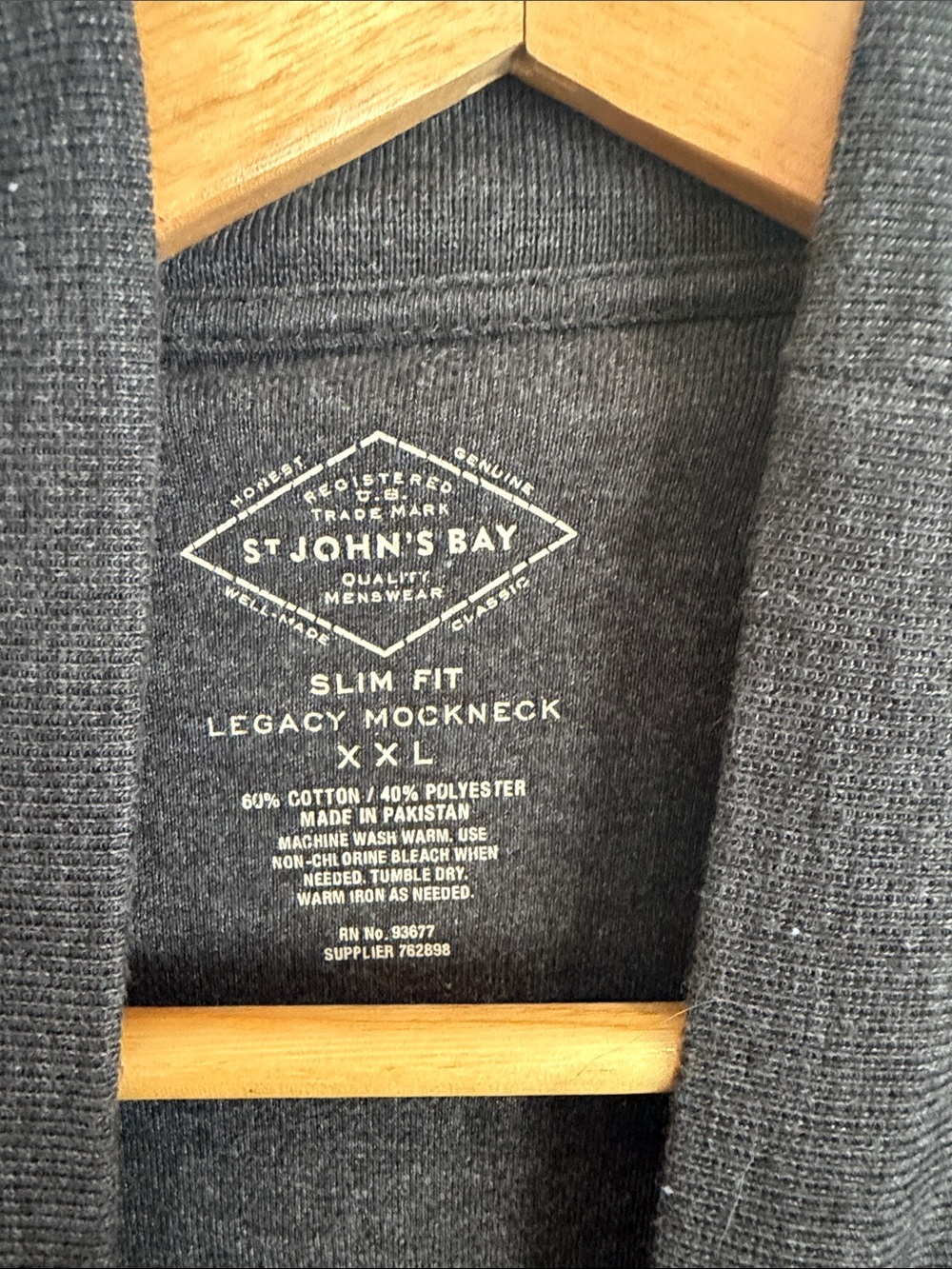 St. John's Bay‎ Men's Charcoal Mock Neck Sweater - Picture 2 of 6